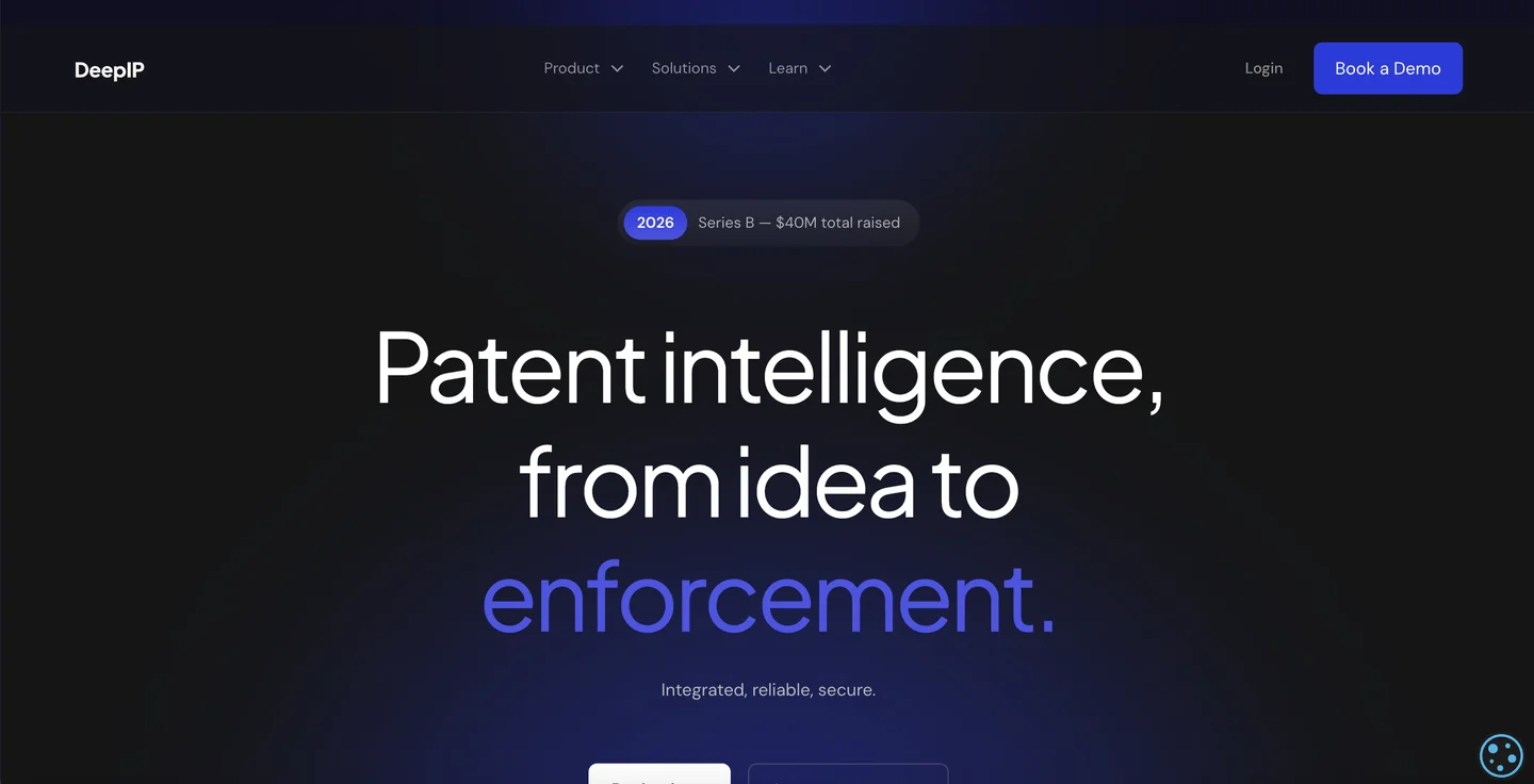 DeepIP website DeepIP AI patent drafting assistant homepage