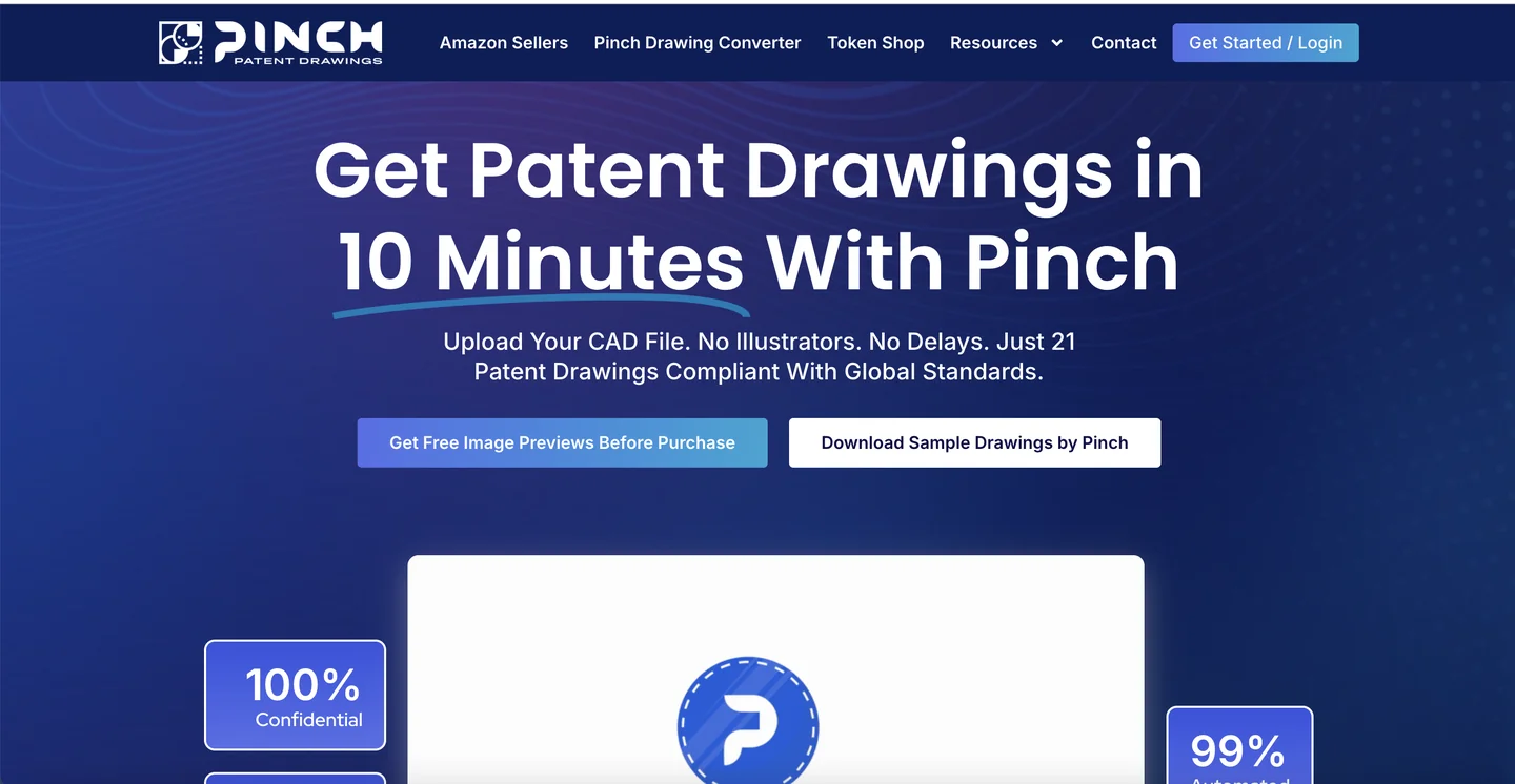 Pinch website Pinch Patent Drawings patent illustration service homepage